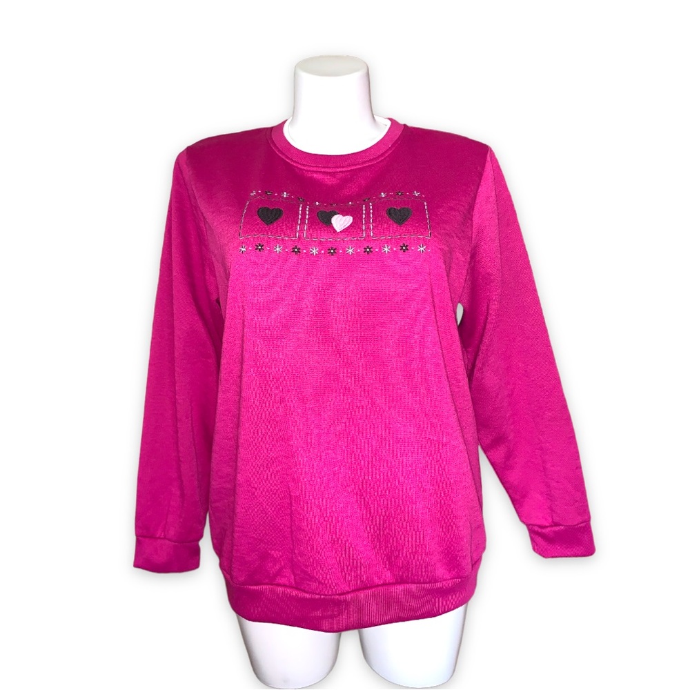 Southern Expressions Heart Embroidery Sweater, Size XL